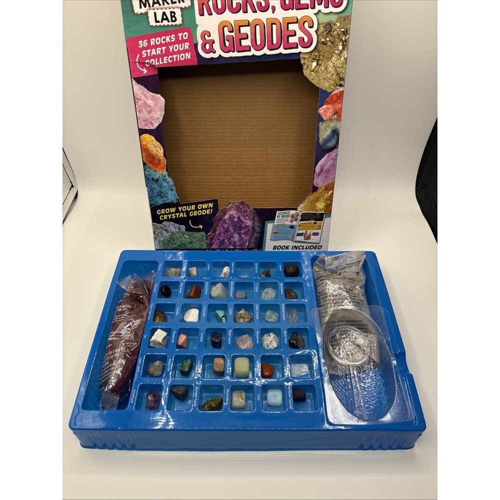Rocks, Gems & Geodes/ Make Lab .STEM Kit . Open Box/ Book Missing. - Picture 6 of 9